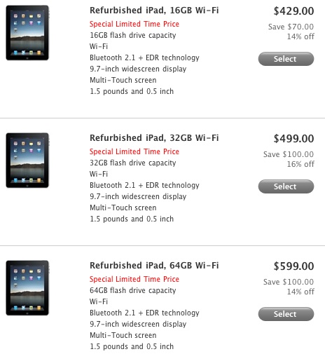 150717 refurb ipad limited pricing