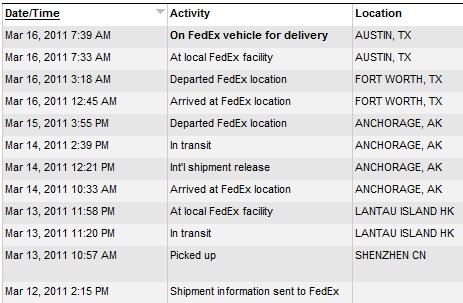 133853 ipad 2 delivery tracking