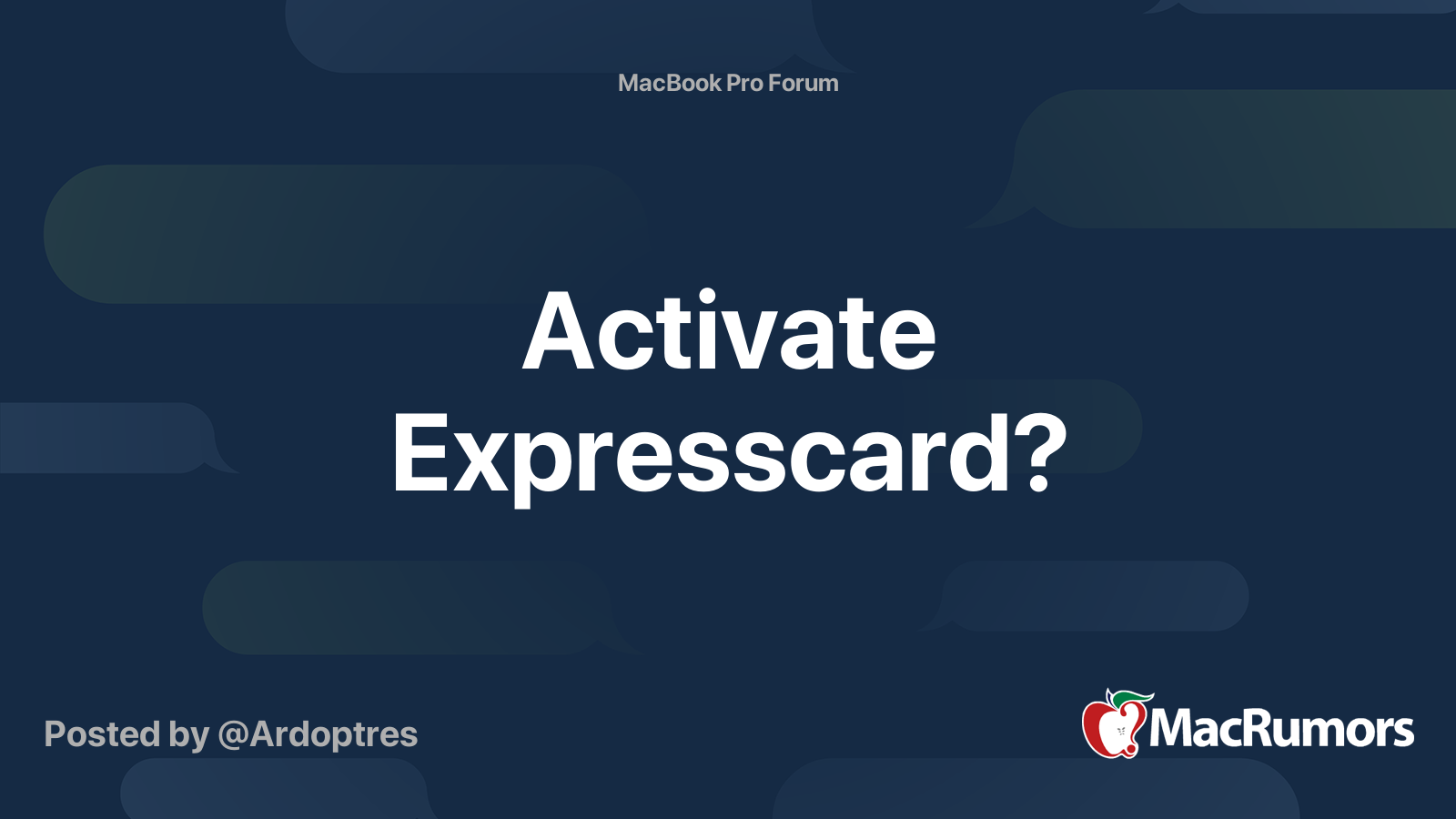 Activate Expresscard? | MacRumors Forums