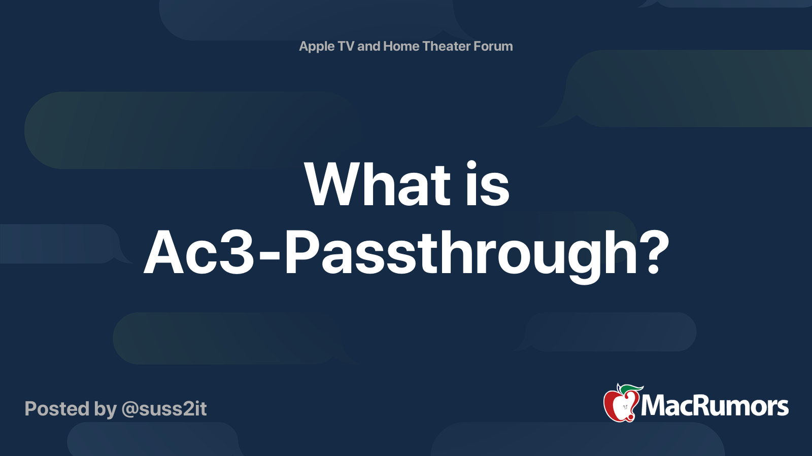 What is Ac3Passthrough? MacRumors Forums