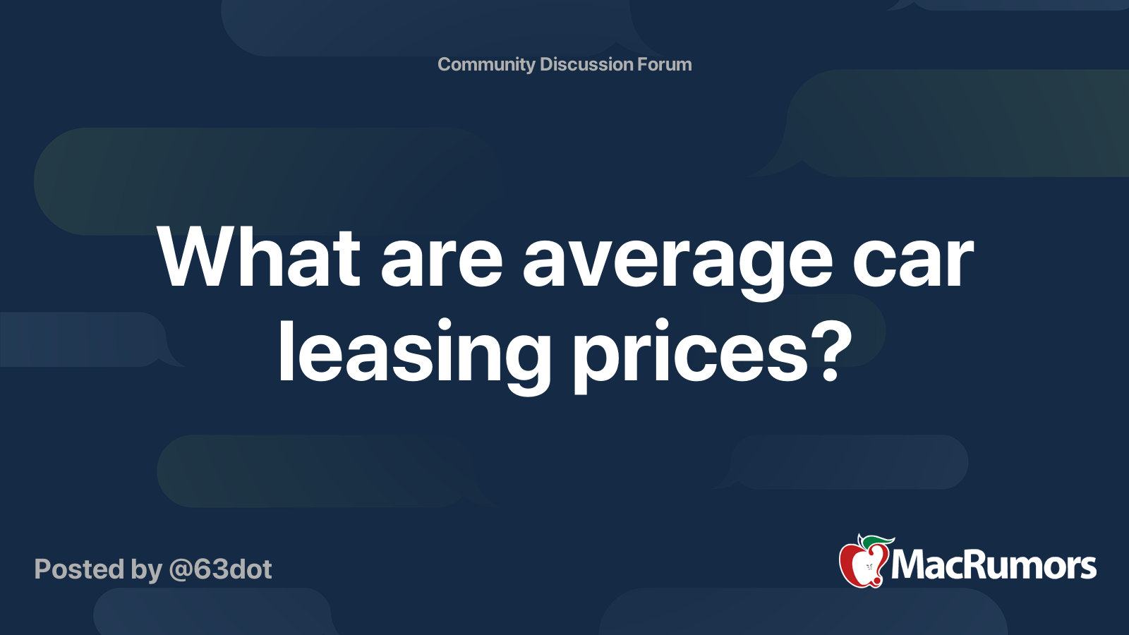 What are average car leasing prices? MacRumors Forums