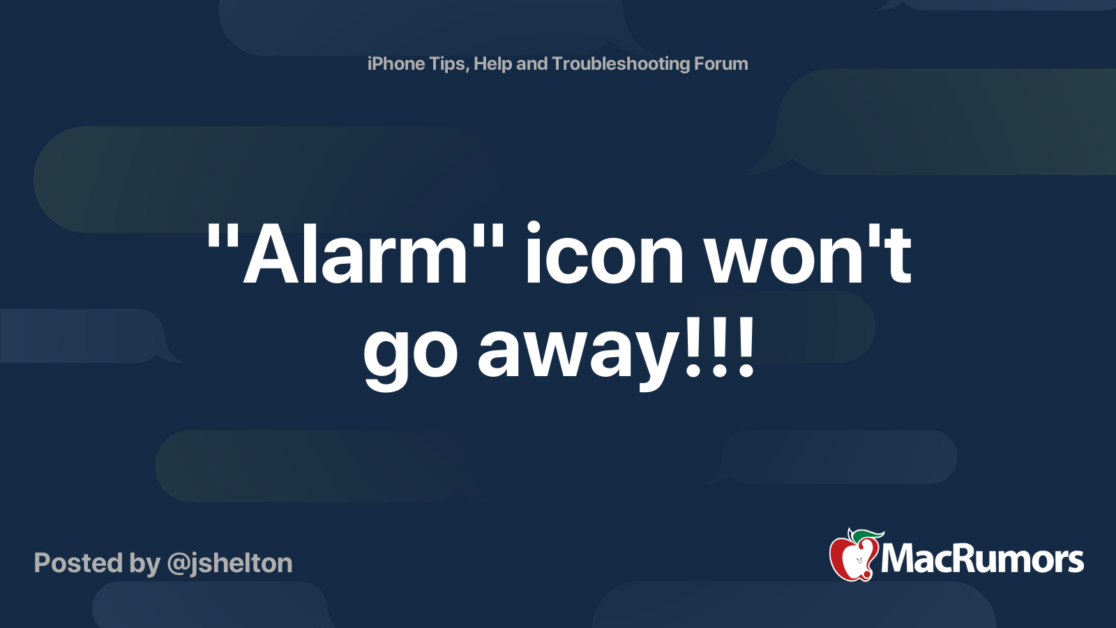 "Alarm" icon won't go away!!! MacRumors Forums
