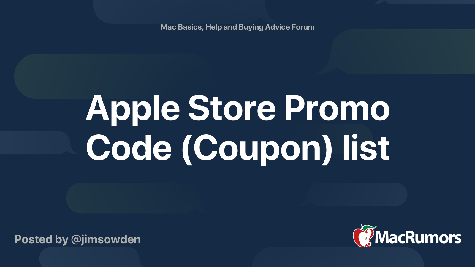 Apple Store Promo Code (Coupon) list MacRumors Forums