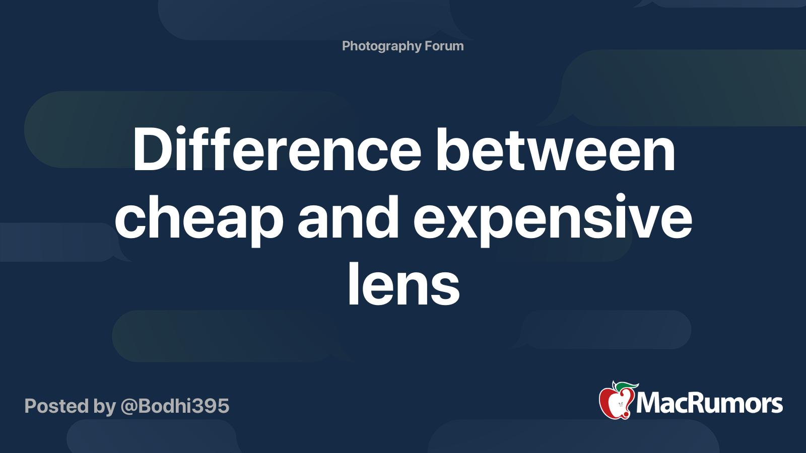 Difference between cheap and expensive lens MacRumors Forums