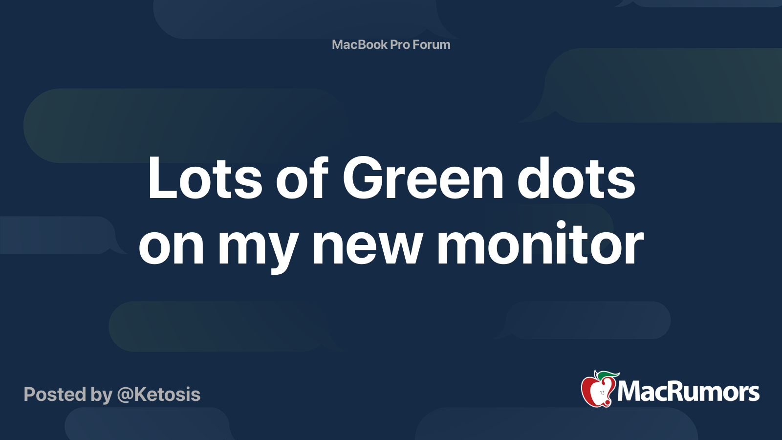 Lots of Green dots on my new monitor MacRumors Forums