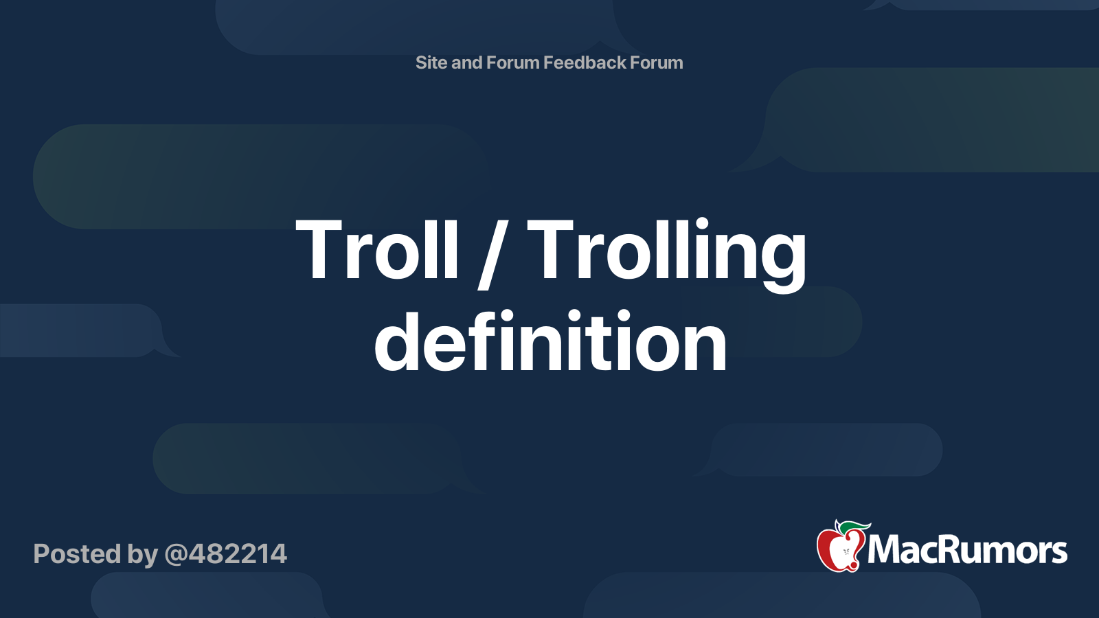 Troll / Trolling definition