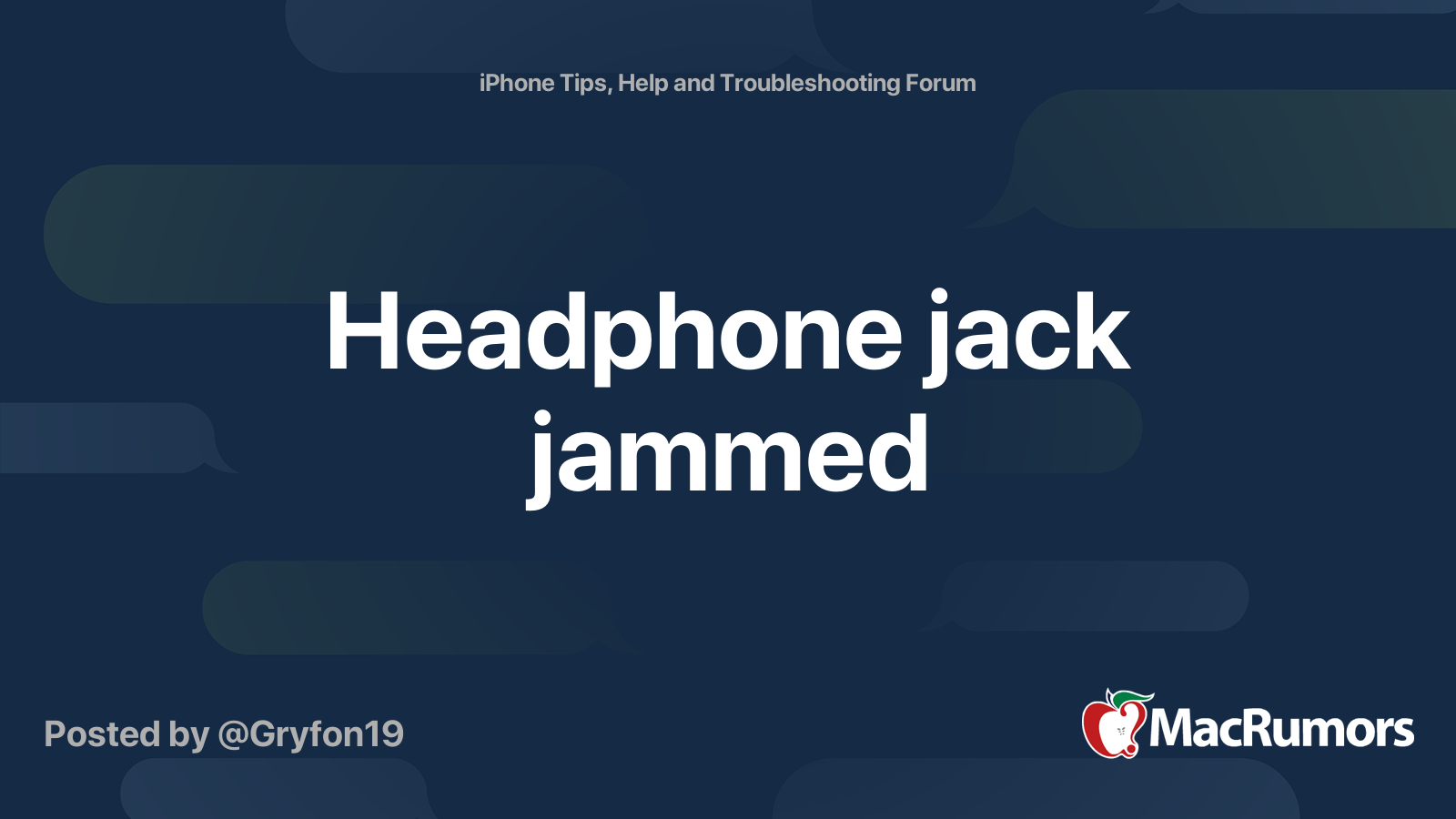 Headphone jack jammed MacRumors Forums