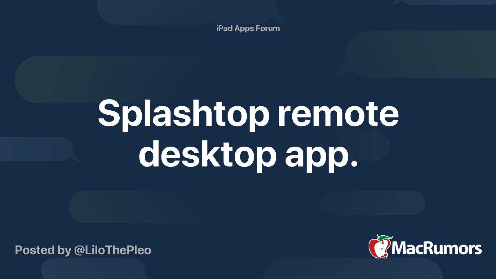 Splashtop remote desktop app. | MacRumors Forums