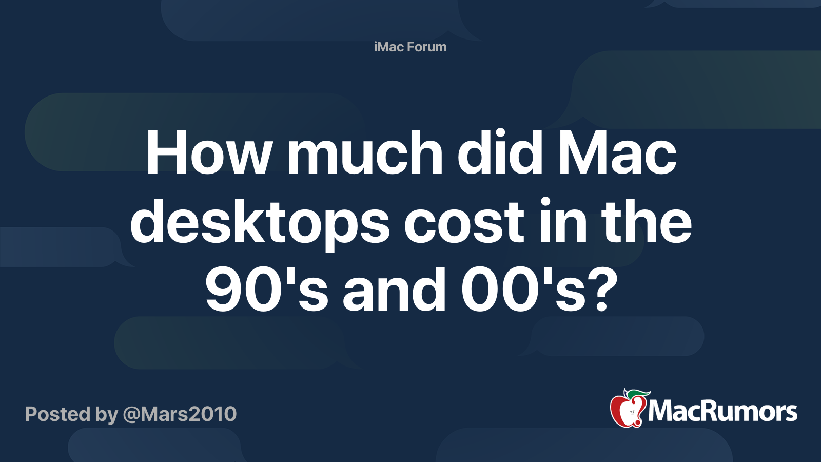 How much did Mac desktops cost in the 90's and 00's? MacRumors Forums