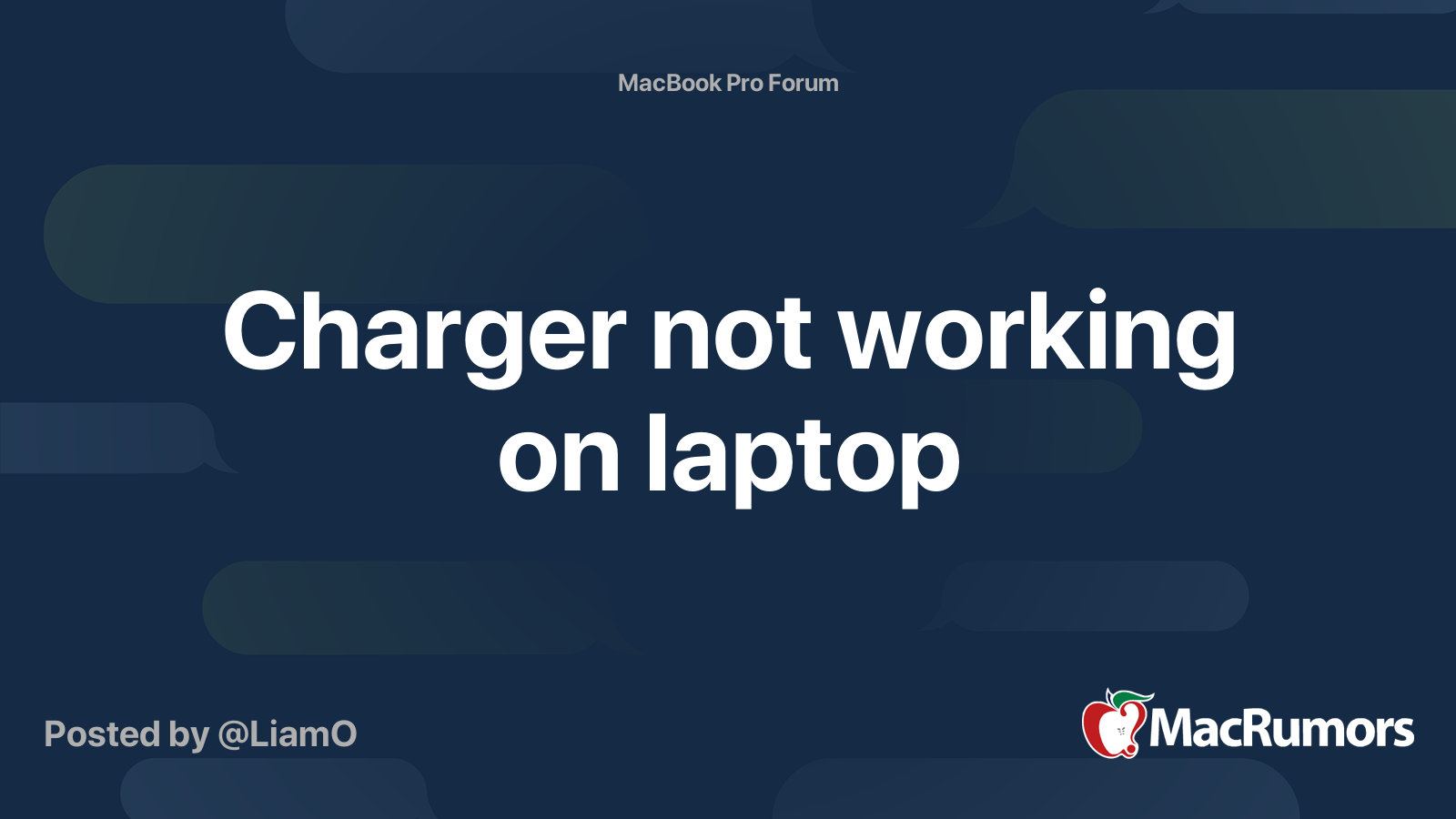 Charger not working on laptop MacRumors Forums