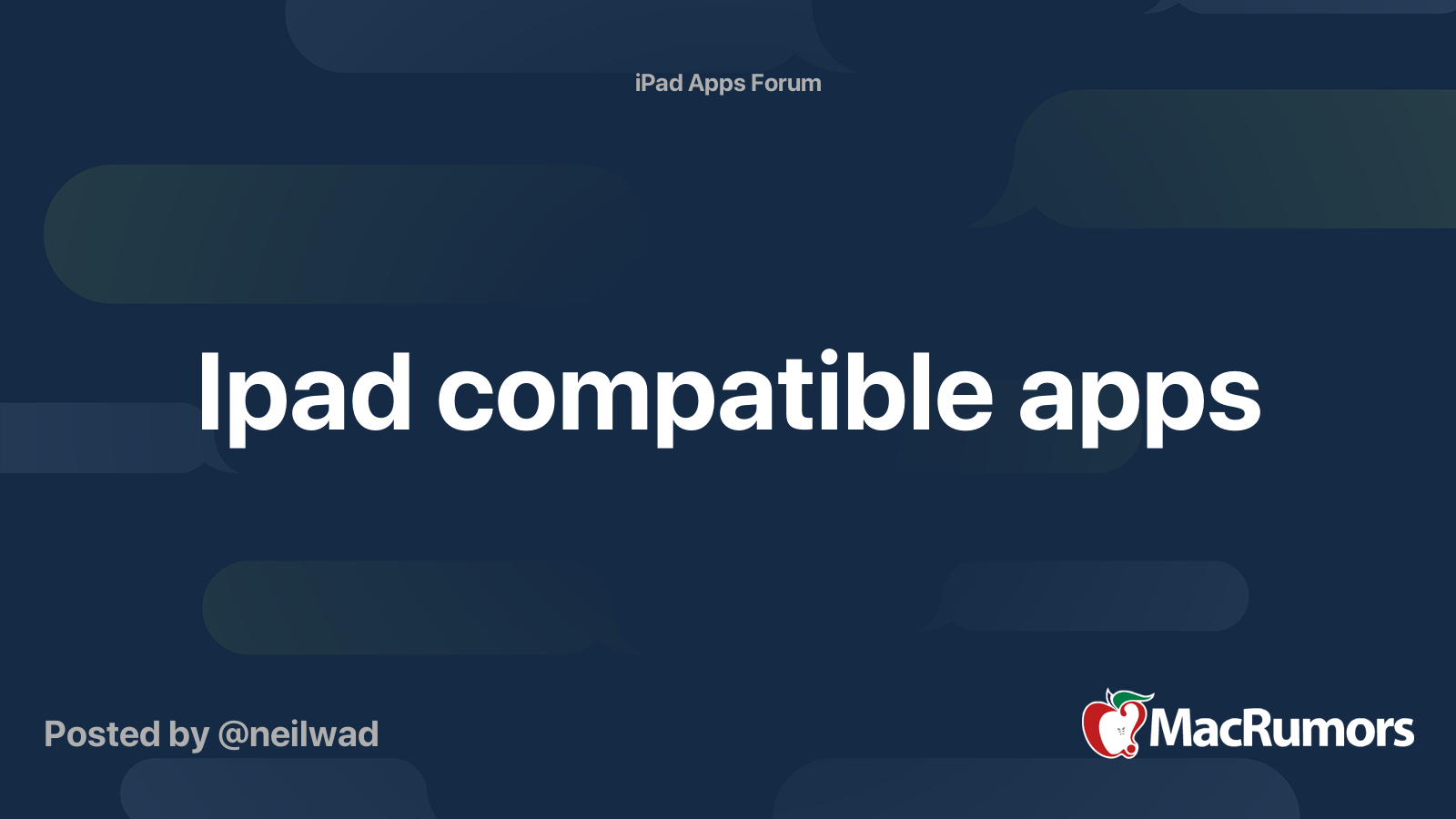 Ipad compatible apps MacRumors Forums