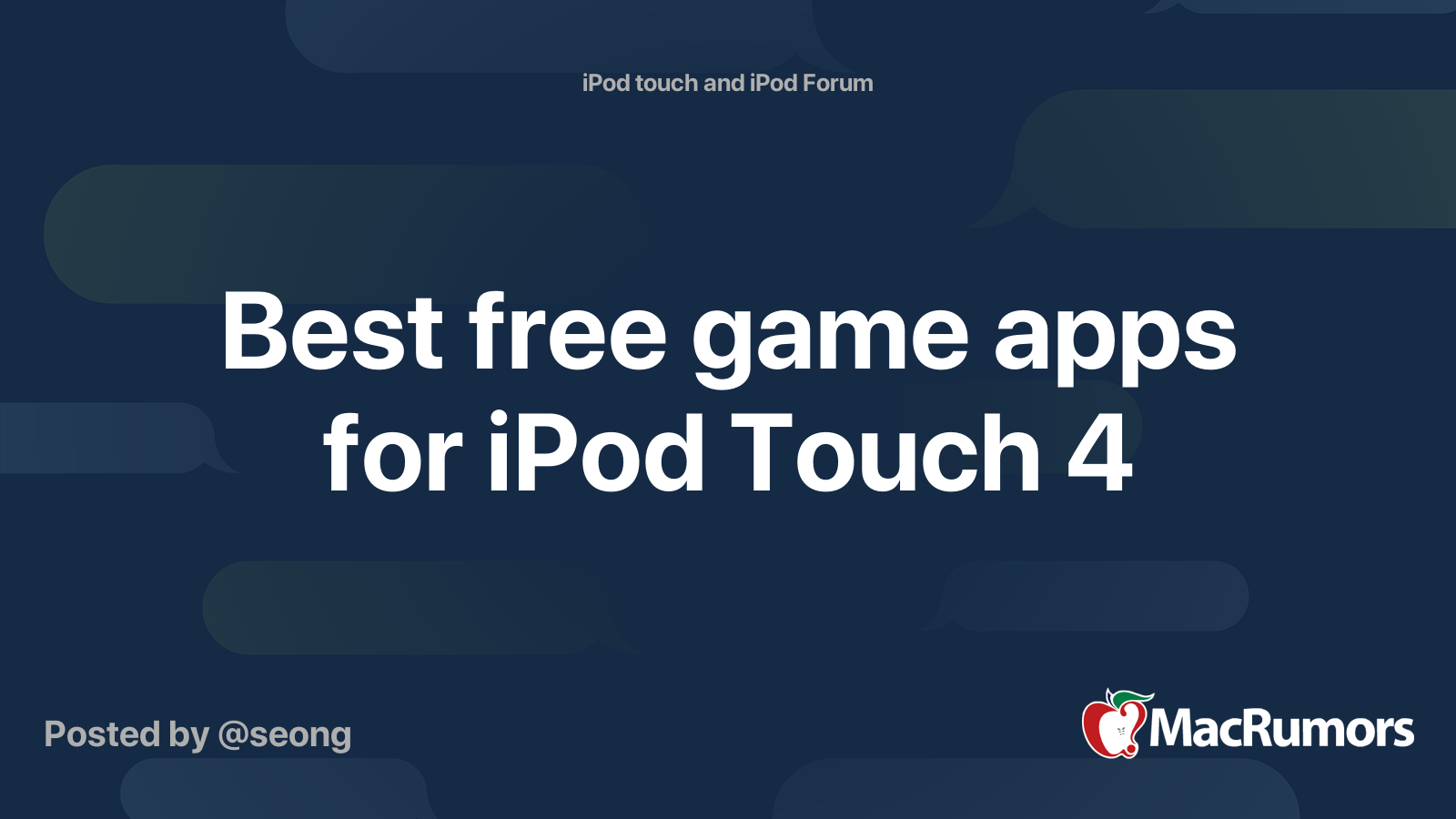 Best free game apps for iPod Touch 4 | MacRumors Forums