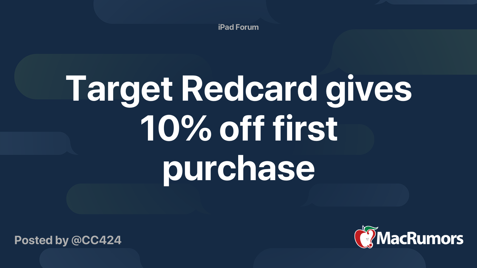 Target Redcard gives 10 off first purchase MacRumors Forums