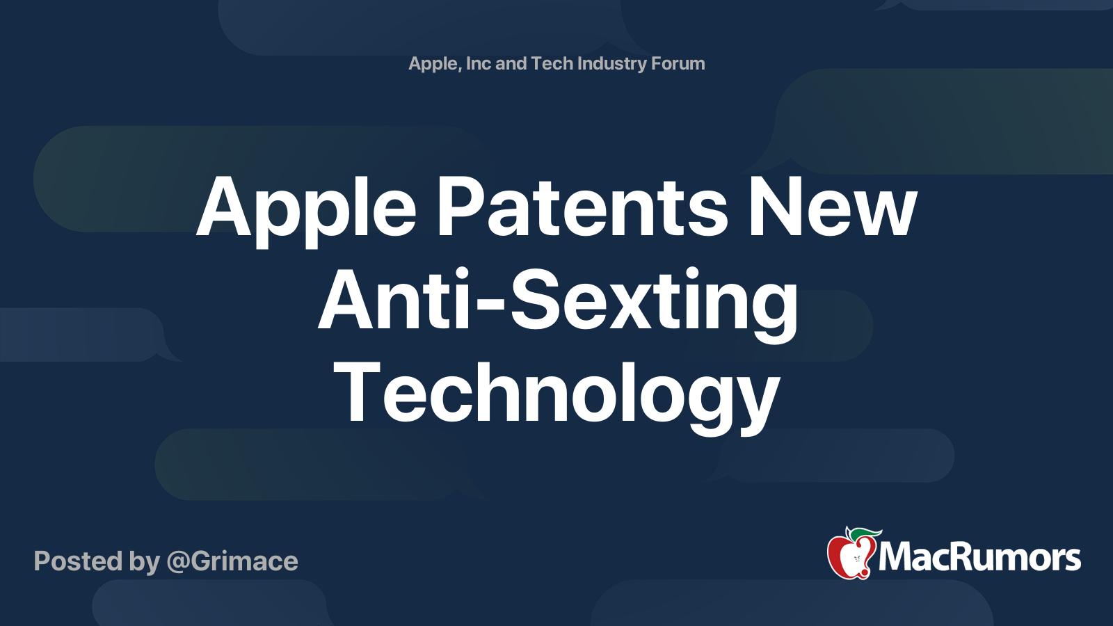 Apple Patents New Anti Sexting Technology Macrumors Forums