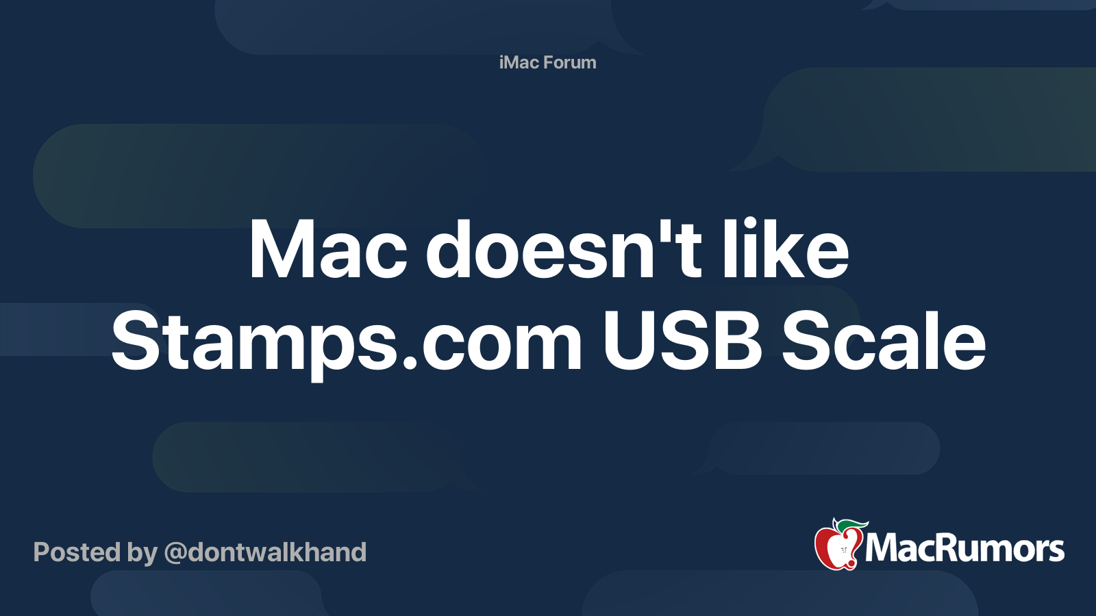 Mac doesn't like USB Scale MacRumors Forums