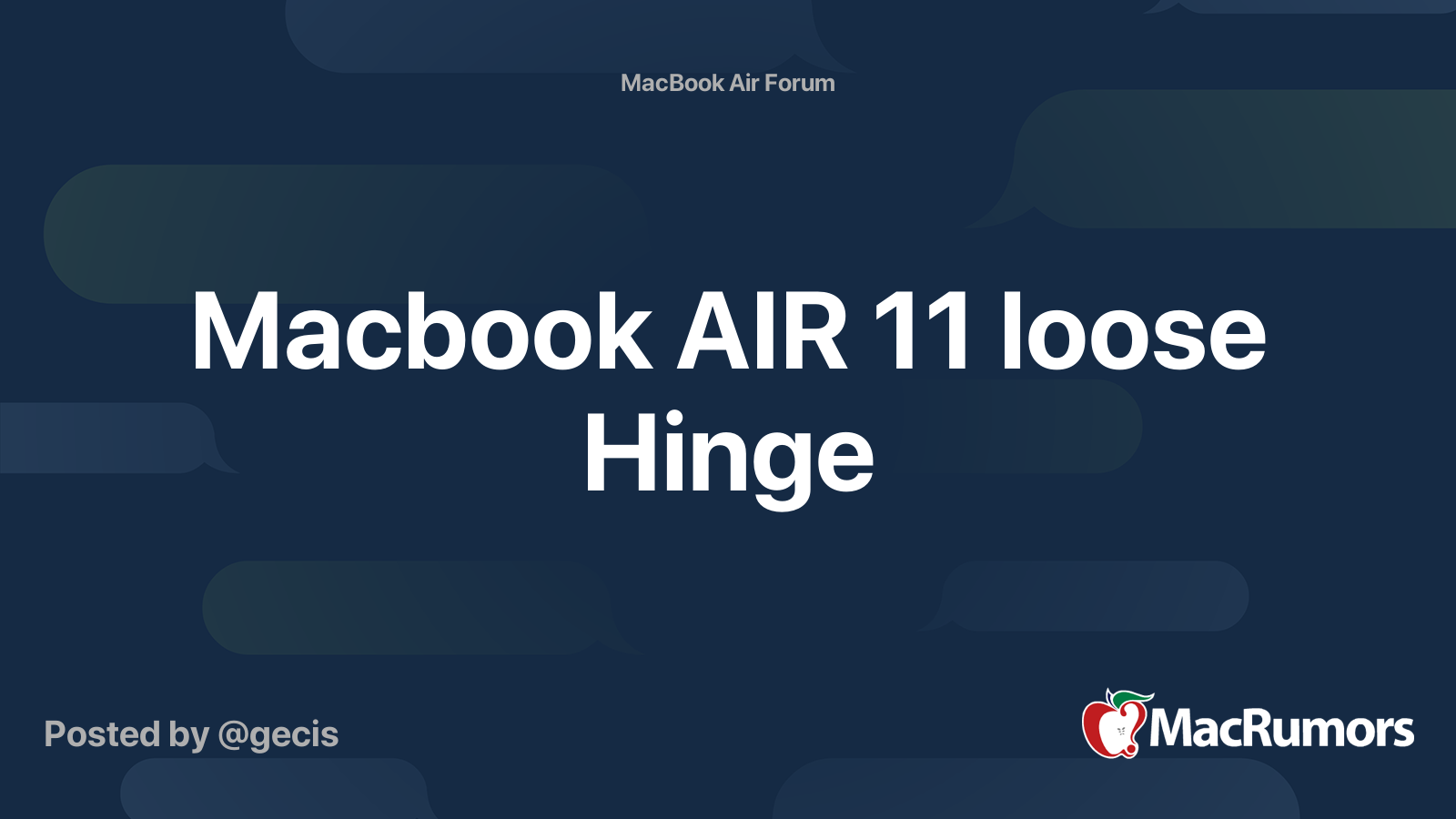 Macbook AIR 11 loose Hinge MacRumors Forums