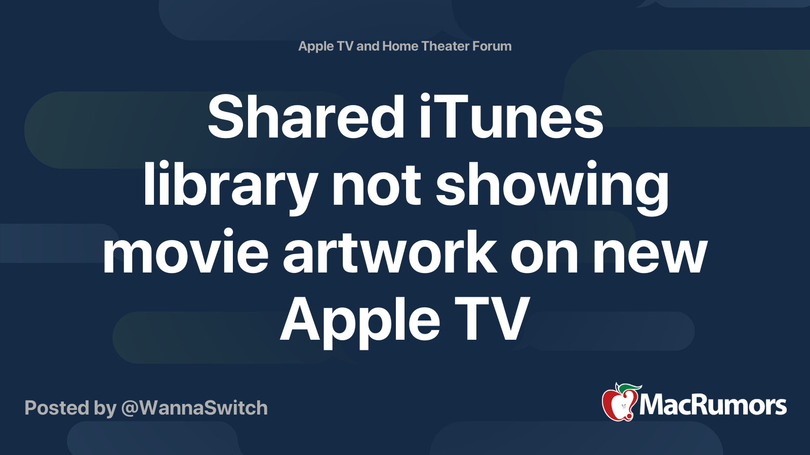 Shared iTunes library not showing movie artwork on new Apple TV