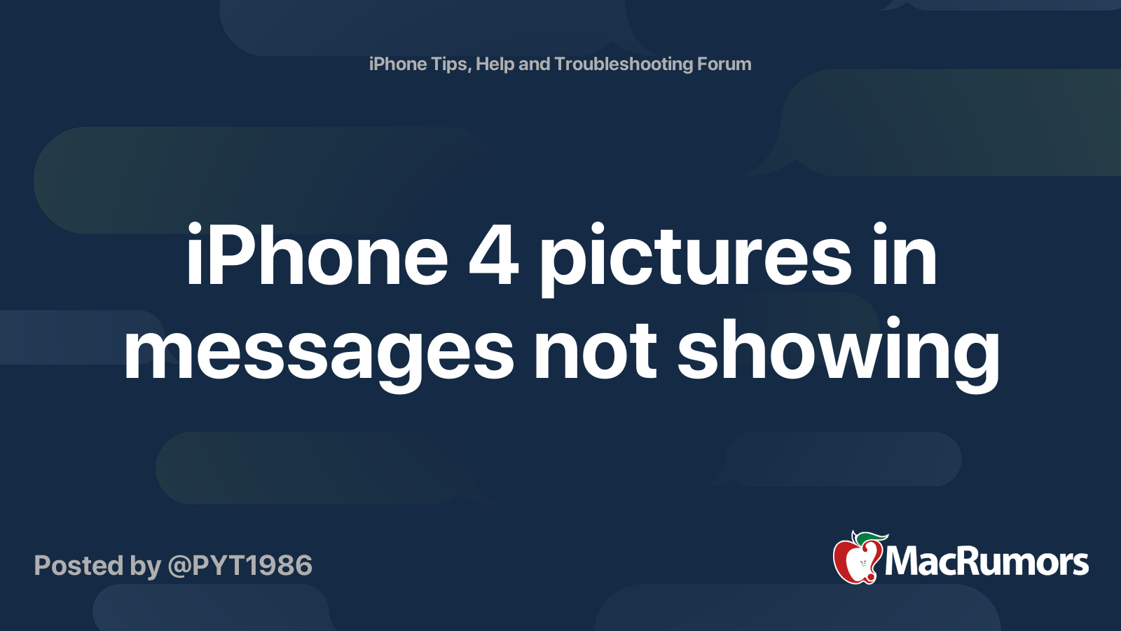 iPhone 4 pictures in messages not showing | MacRumors Forums