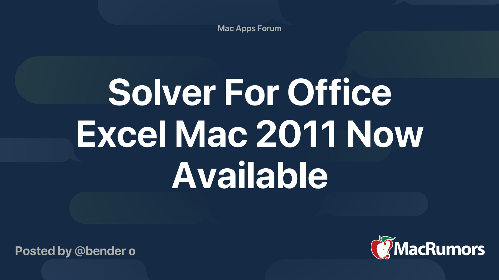 Solver For Excel Mac 2011