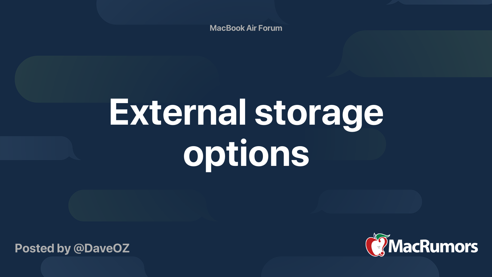External storage options | MacRumors Forums