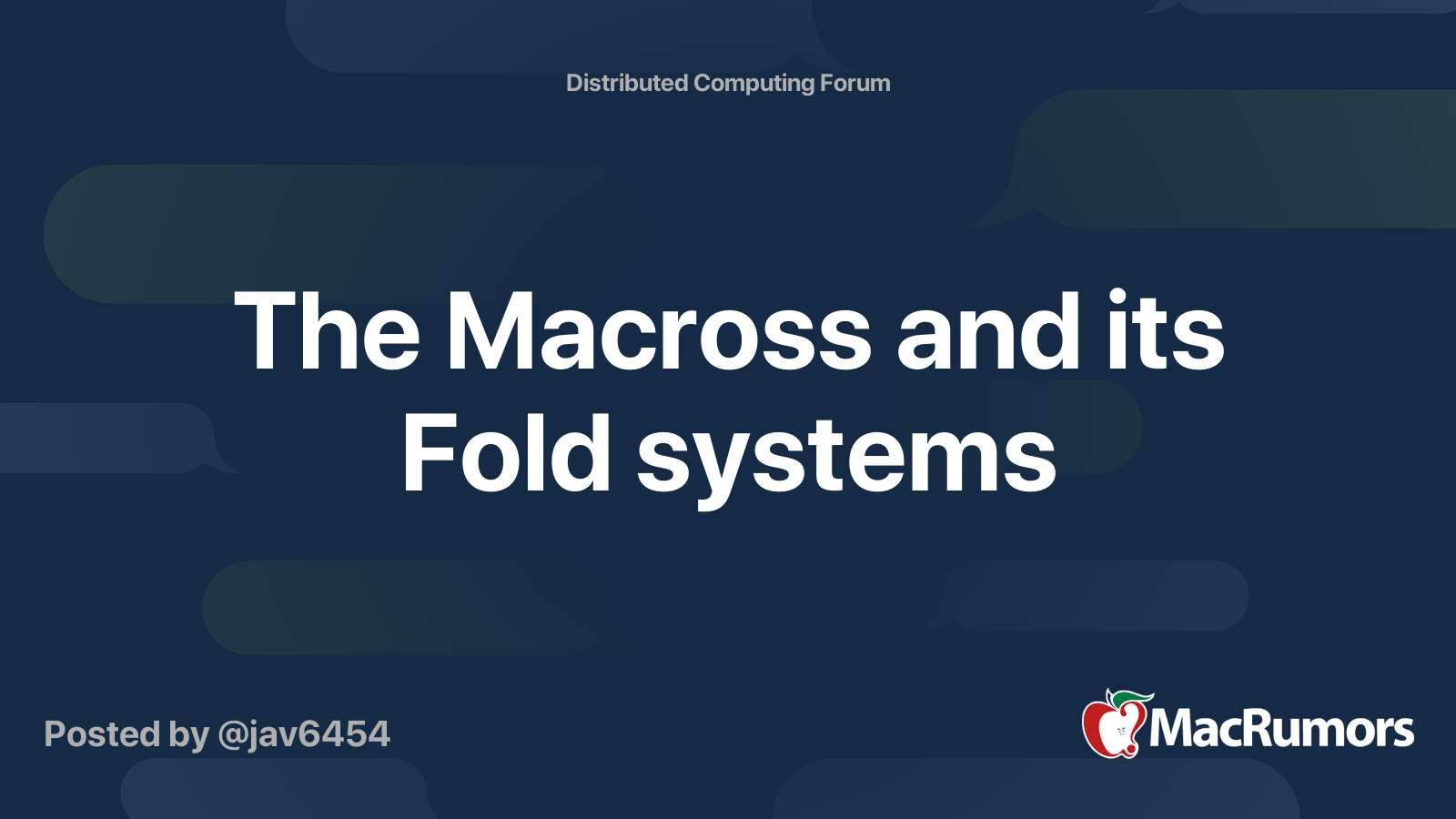 The Macross and its Fold systems | MacRumors Forums