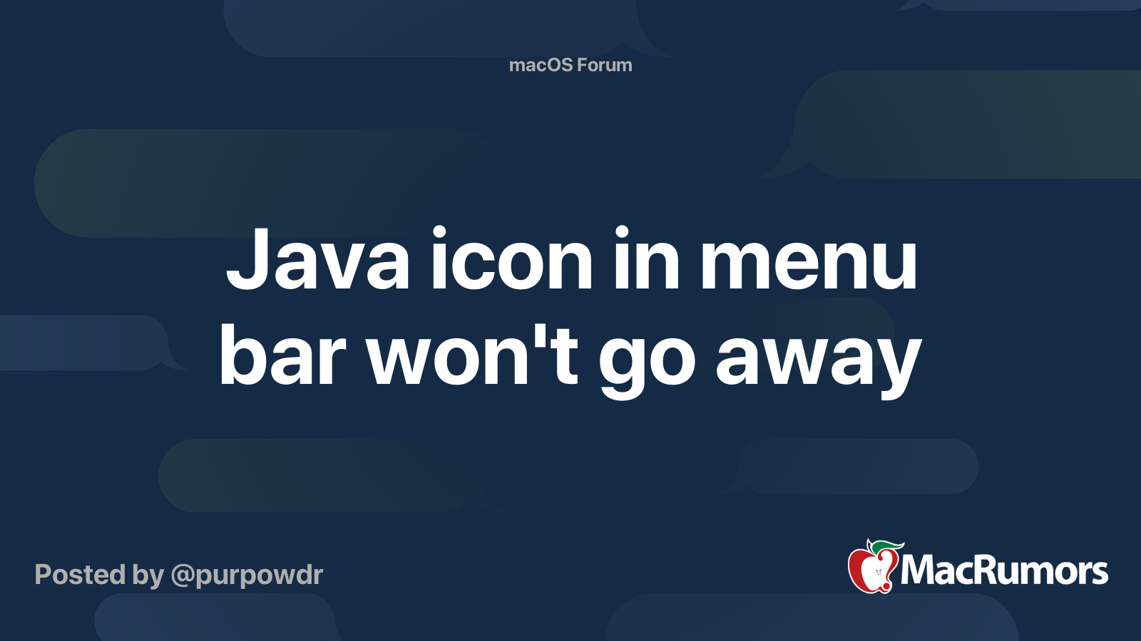 Java icon in menu bar won't go away MacRumors Forums