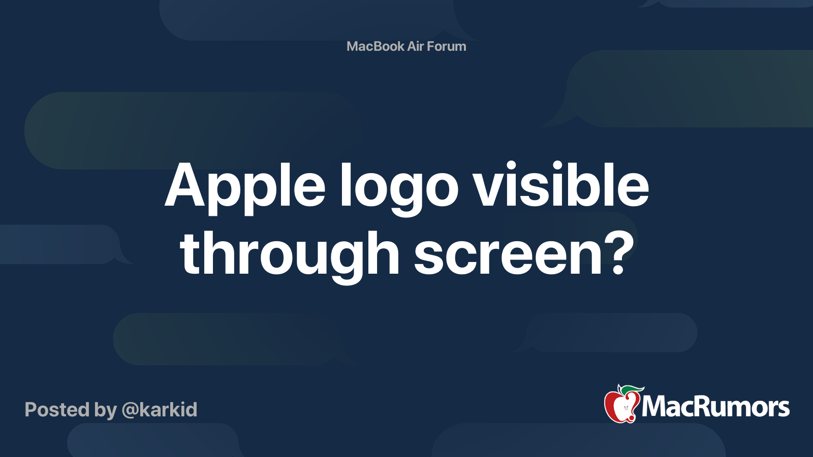 Apple logo visible through screen? MacRumors Forums