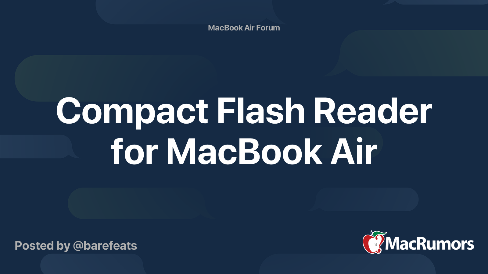 Compact Flash Reader for MacBook Air MacRumors Forums