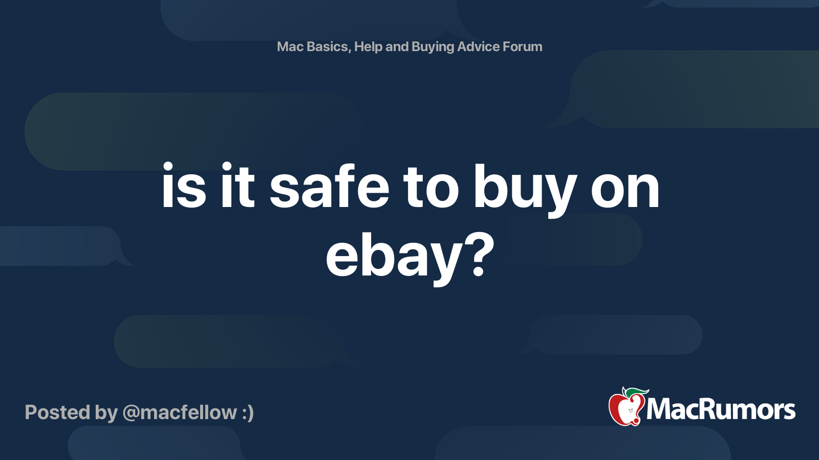 is it safe to buy on ebay? MacRumors Forums