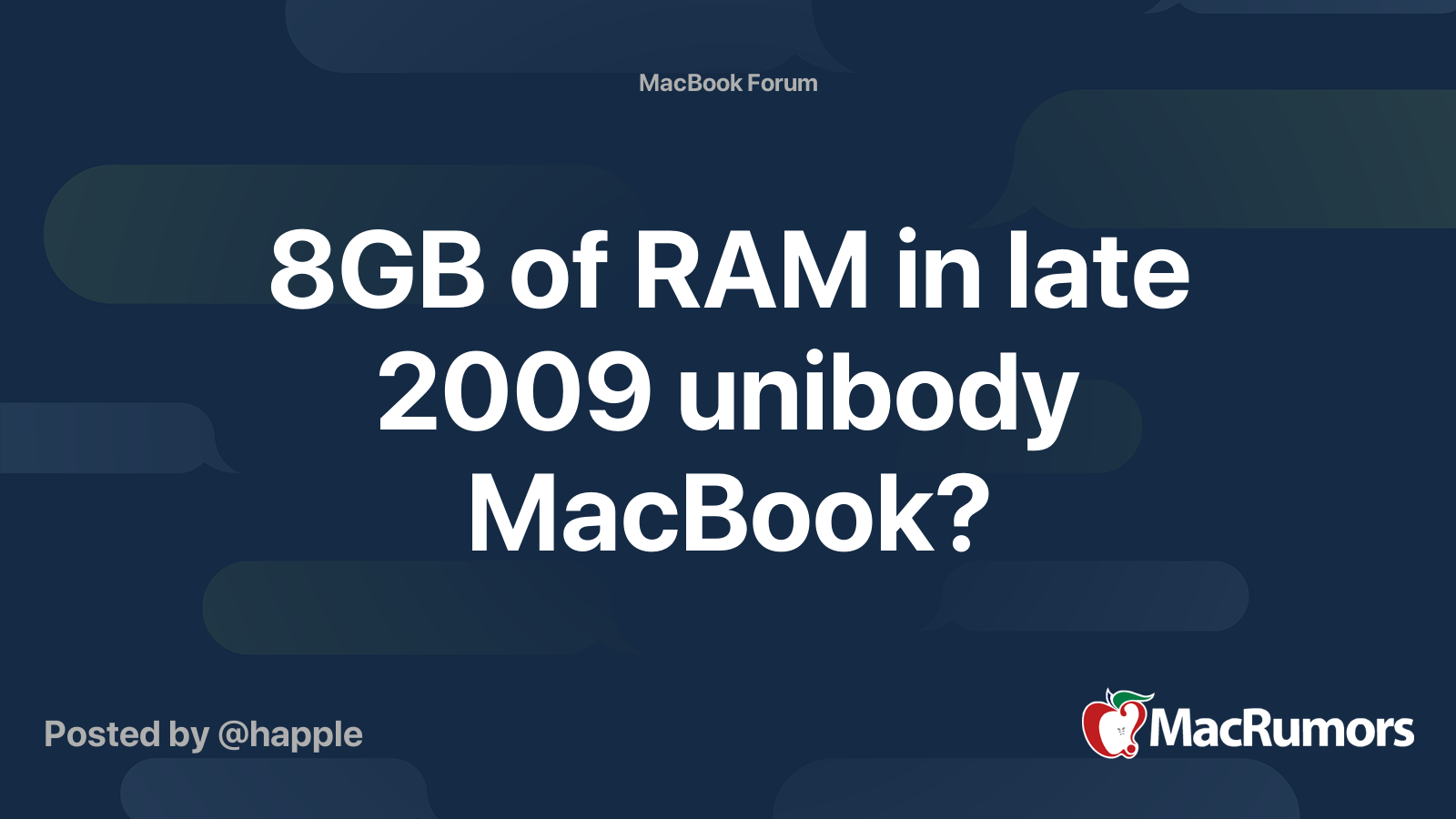 8gb Of Ram In Late 09 Unibody Macbook Macrumors Forums