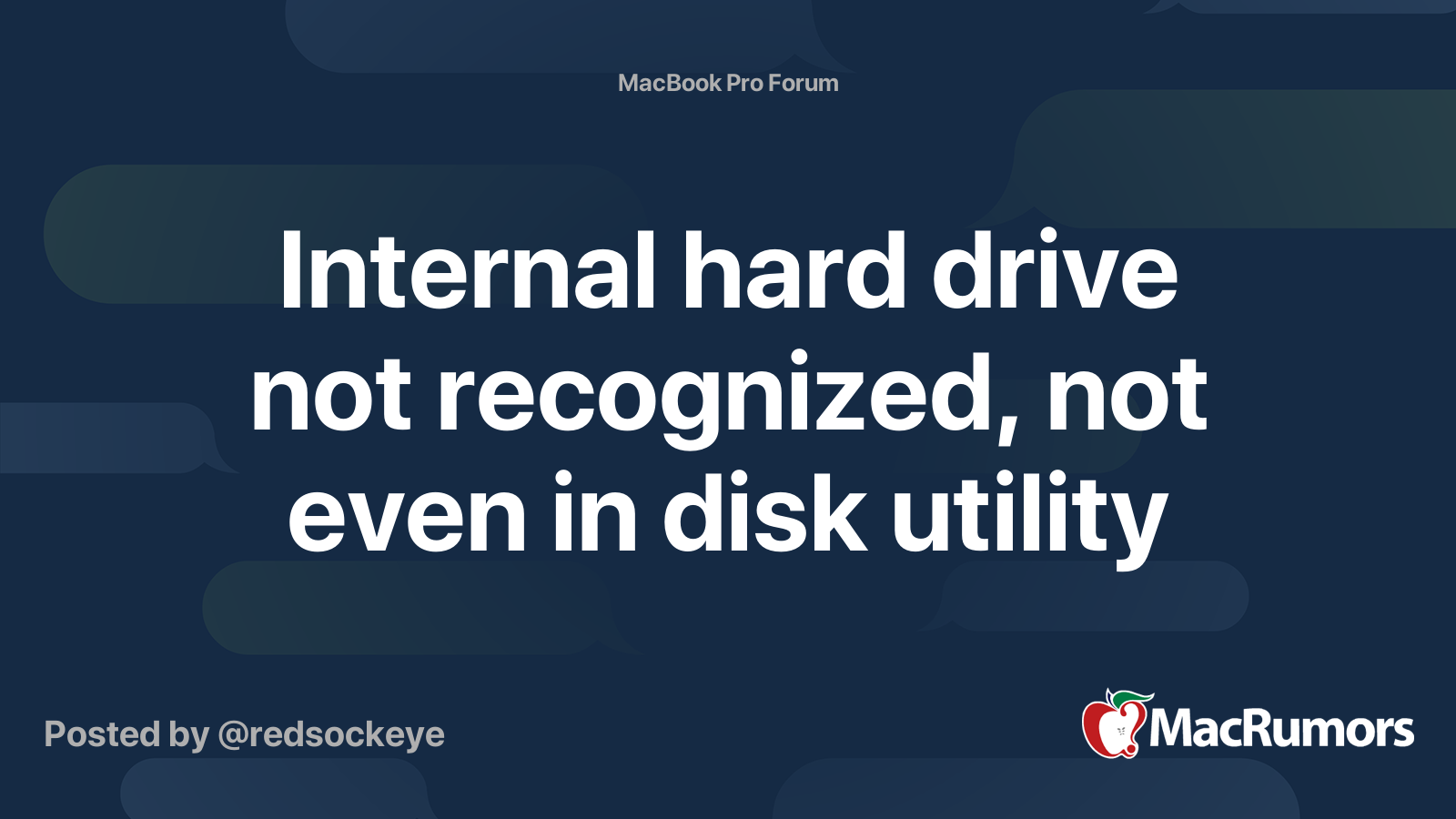 Internal hard drive not recognized, not even in disk utility