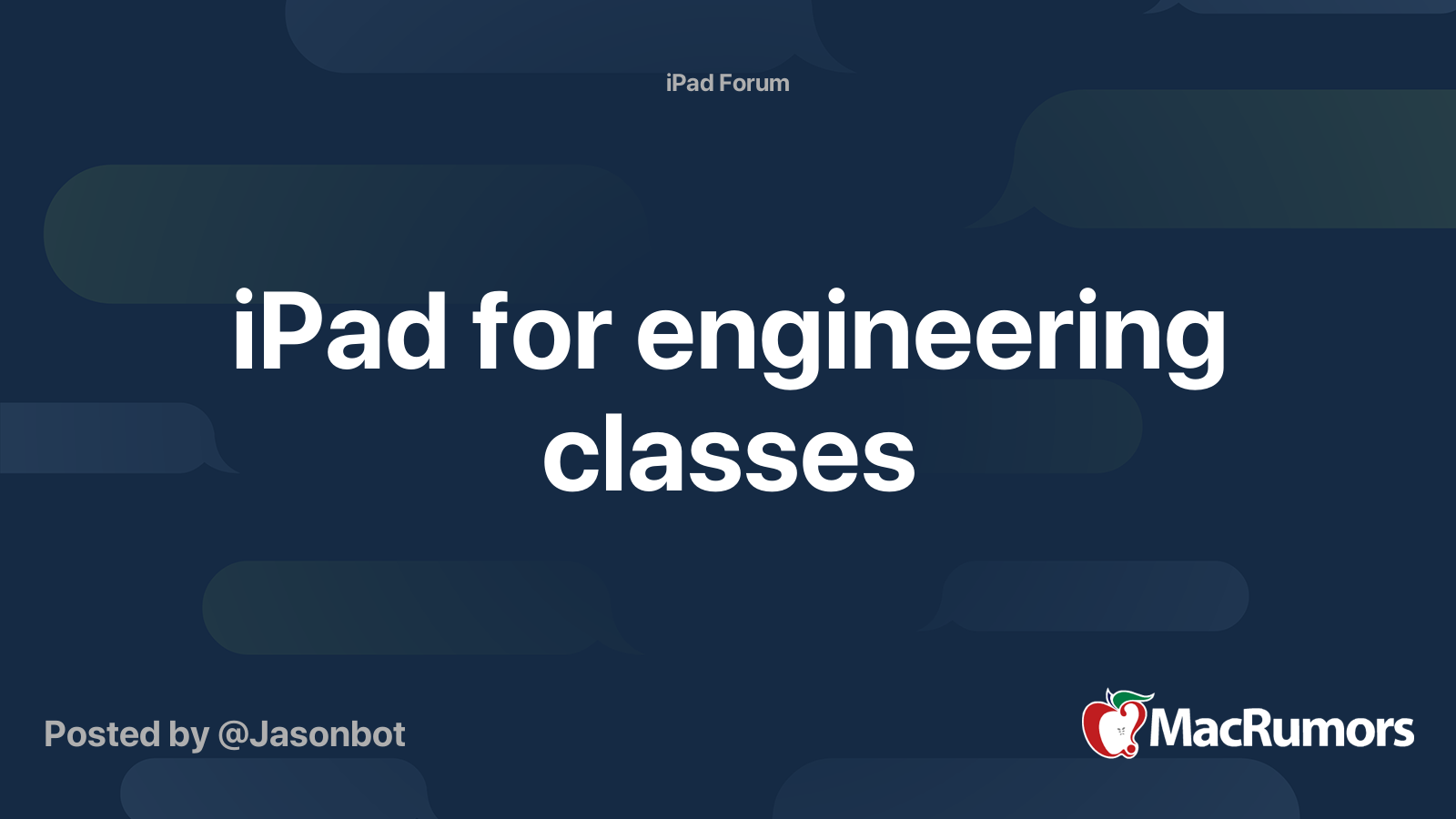 iPad for engineering classes | MacRumors Forums