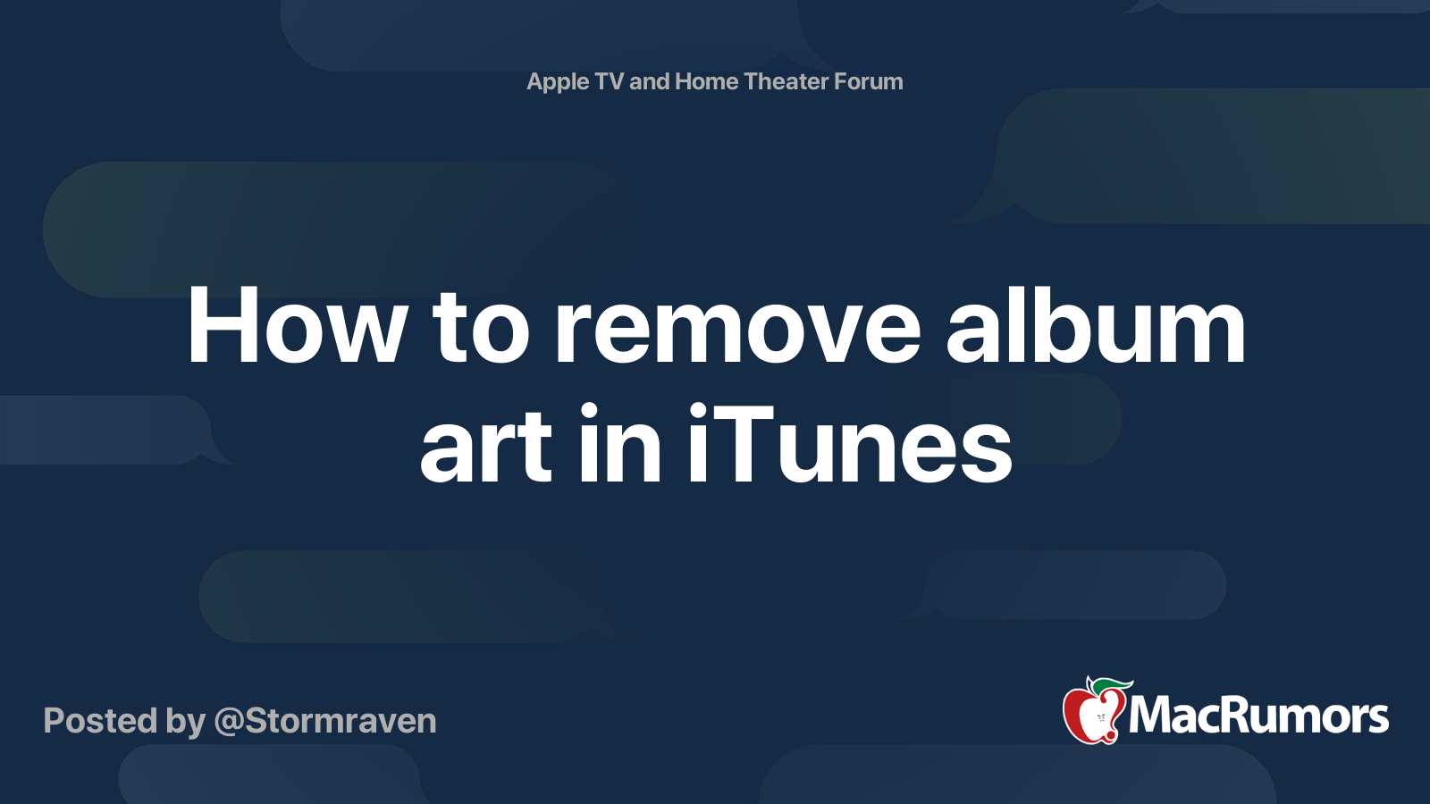 How to remove album art in iTunes MacRumors Forums
