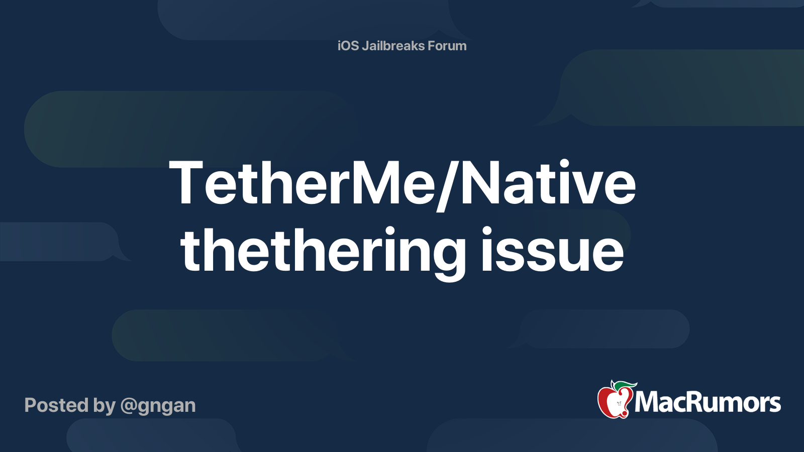 TetherMe/Native thethering issue | MacRumors Forums