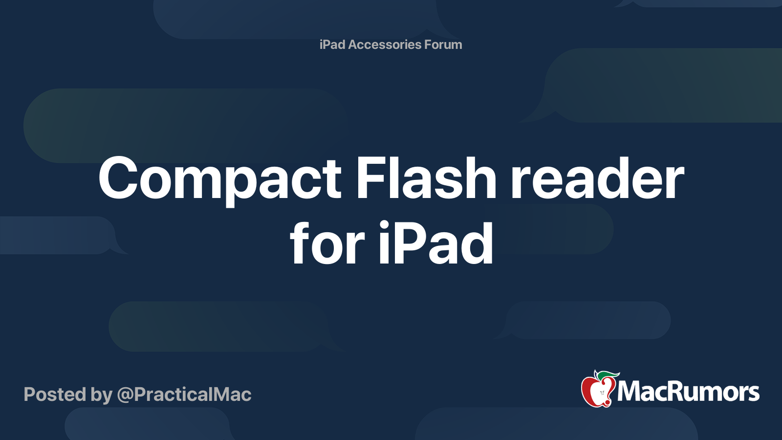 Compact Flash reader for iPad MacRumors Forums