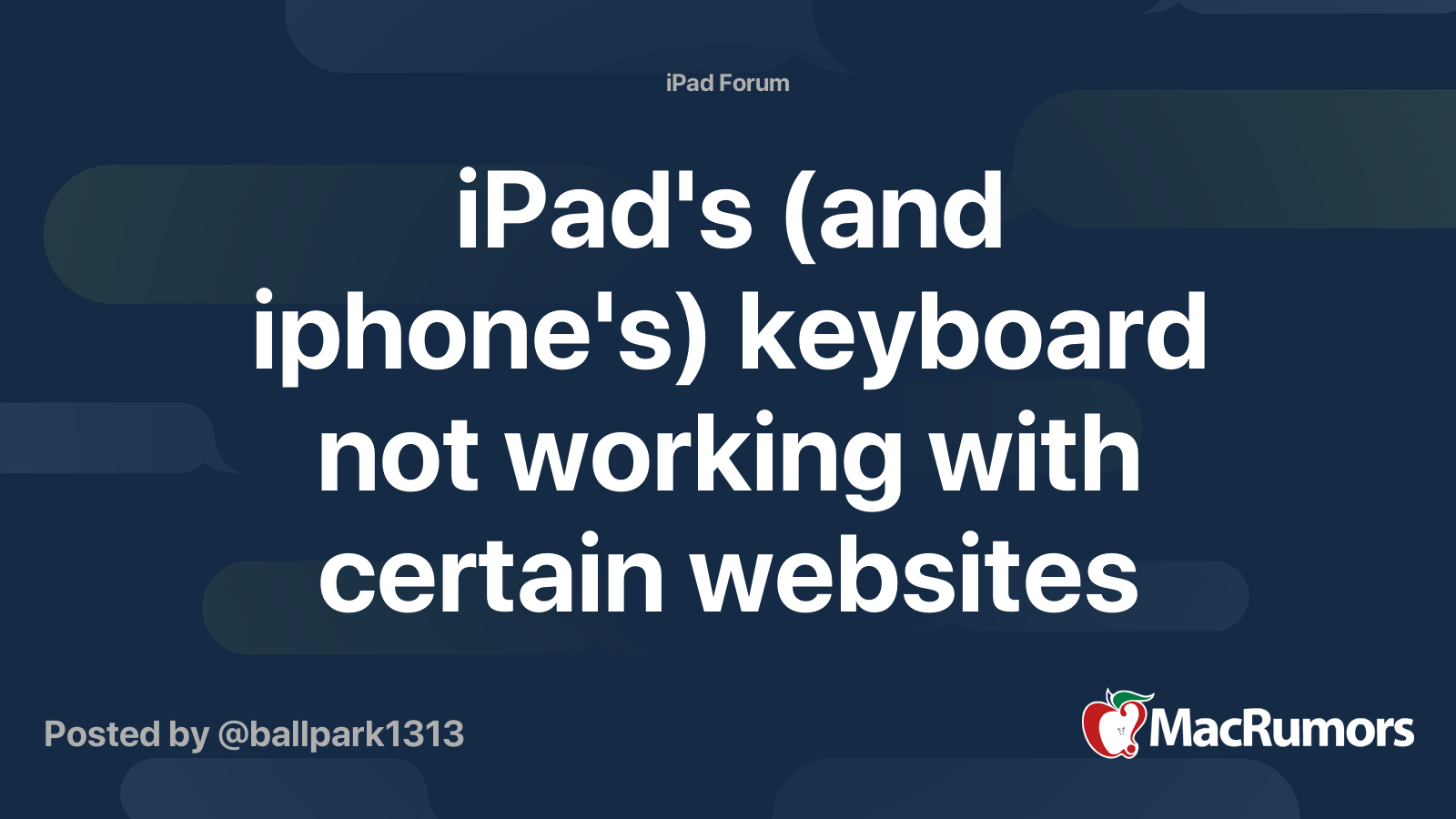iPad's (and iphone's) keyboard not working with certain websites