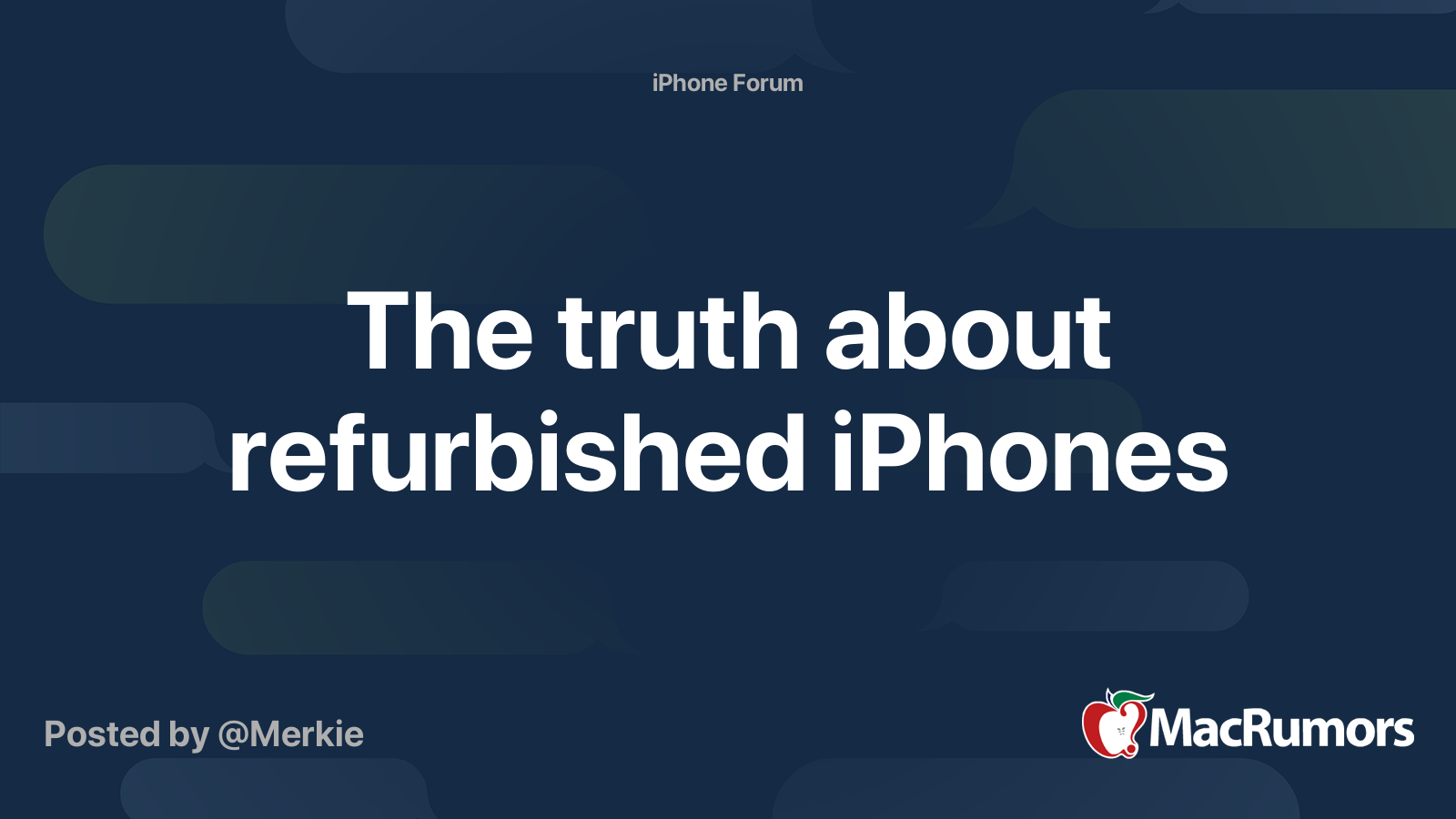 The Truth About Refurbished Iphones Macrumors Forums 