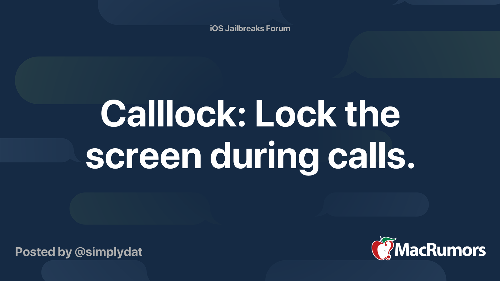 Calllock: Lock the screen during calls. | MacRumors Forums