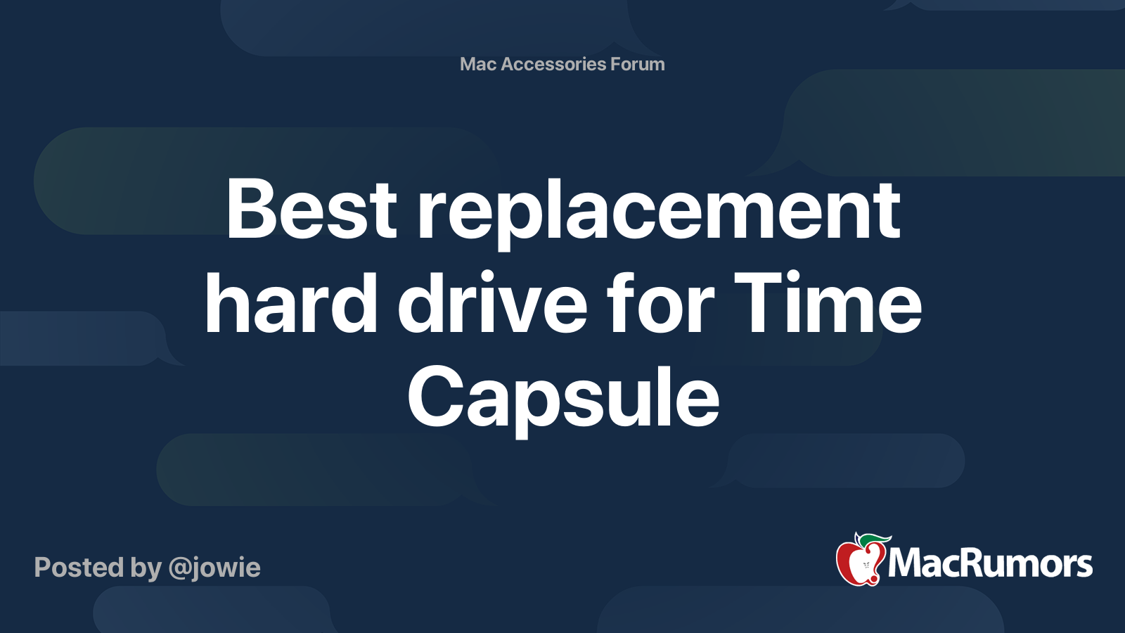 Best replacement hard drive for Time Capsule | MacRumors Forums