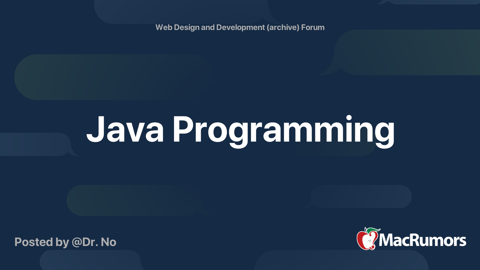 Java Programming | MacRumors Forums