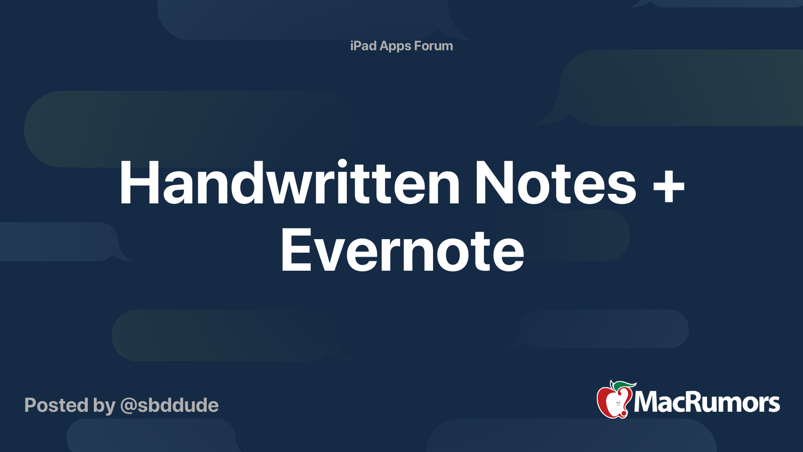 Handwritten Notes + Evernote MacRumors Forums