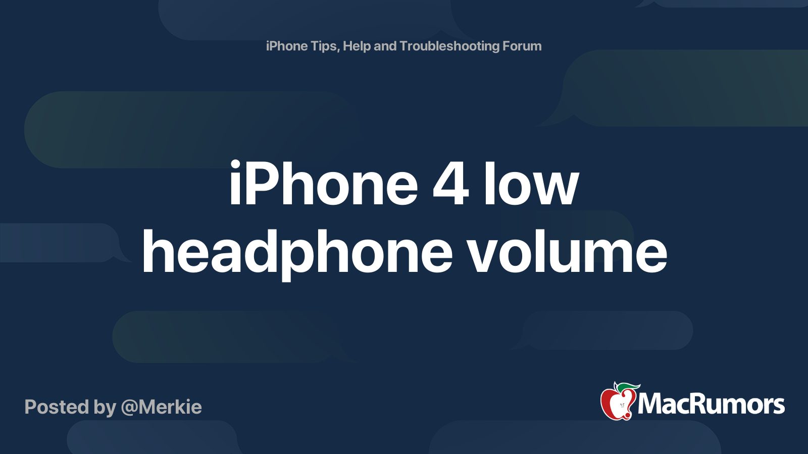 iPhone 4 low headphone volume MacRumors Forums