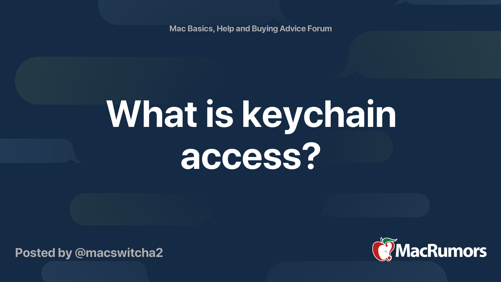 What is keychain access macrumors forums