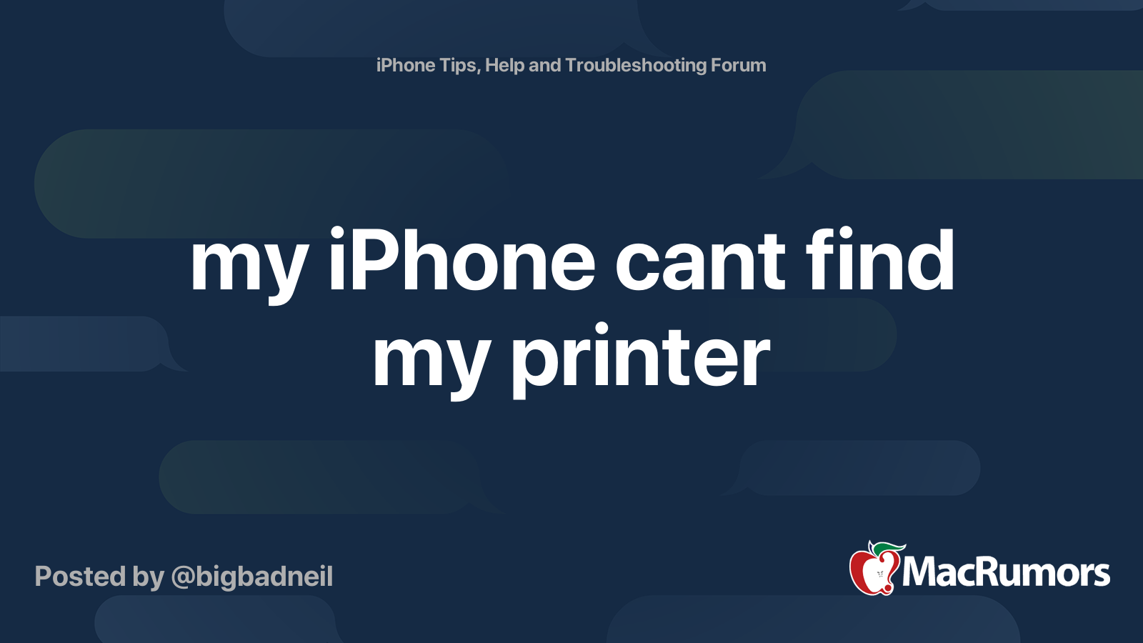 my iPhone cant find my printer | MacRumors Forums