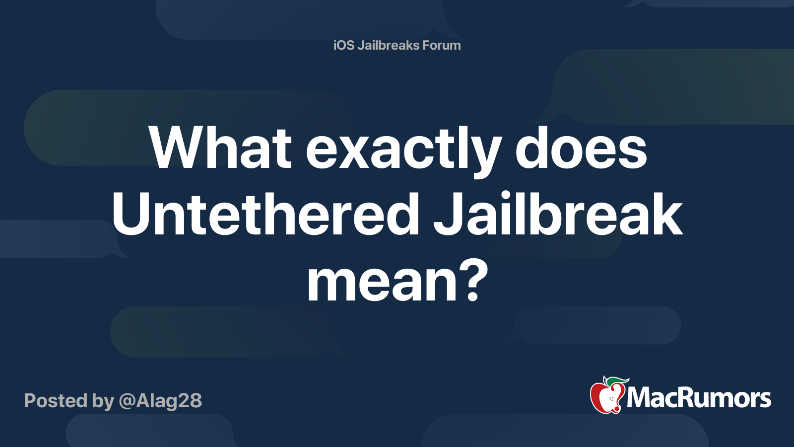 What Exactly Does Untethered Jailbreak Mean MacRumors Forums