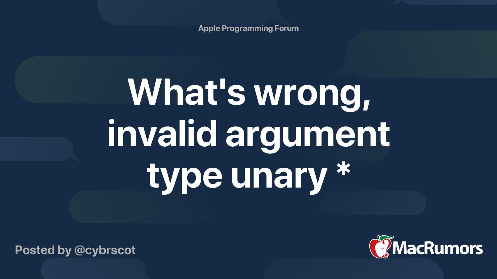 invalid type argument of unary '*'