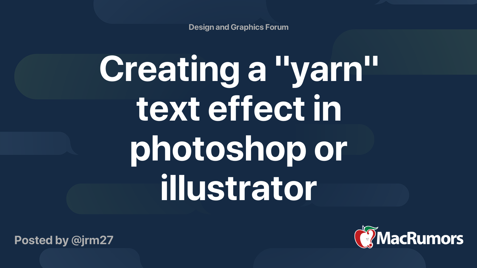 Creating a "yarn" text effect in or illustrator MacRumors