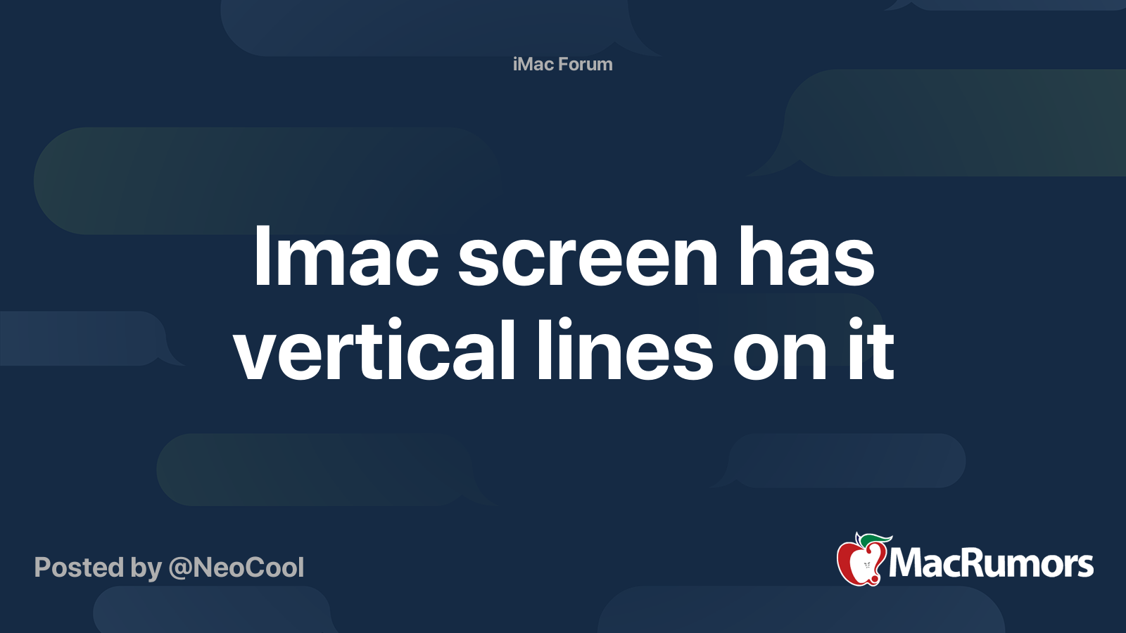 Imac screen has vertical lines on it MacRumors Forums