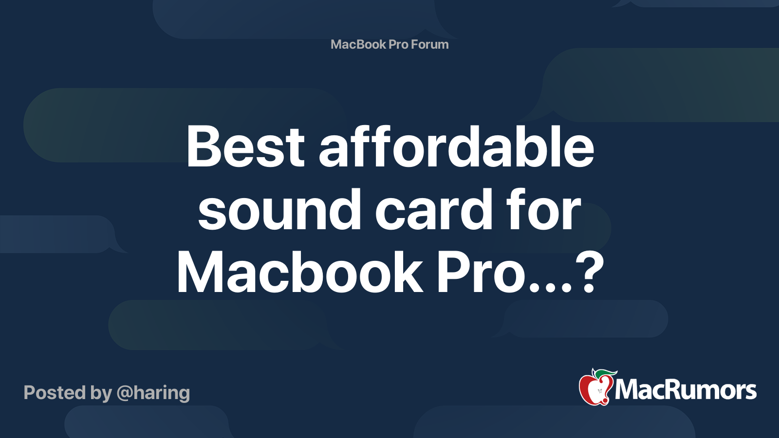 Best affordable sound card for Macbook Pro...? MacRumors Forums