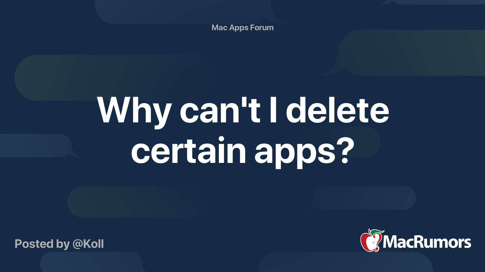 Why Can t I Delete Certain Apps MacRumors Forums